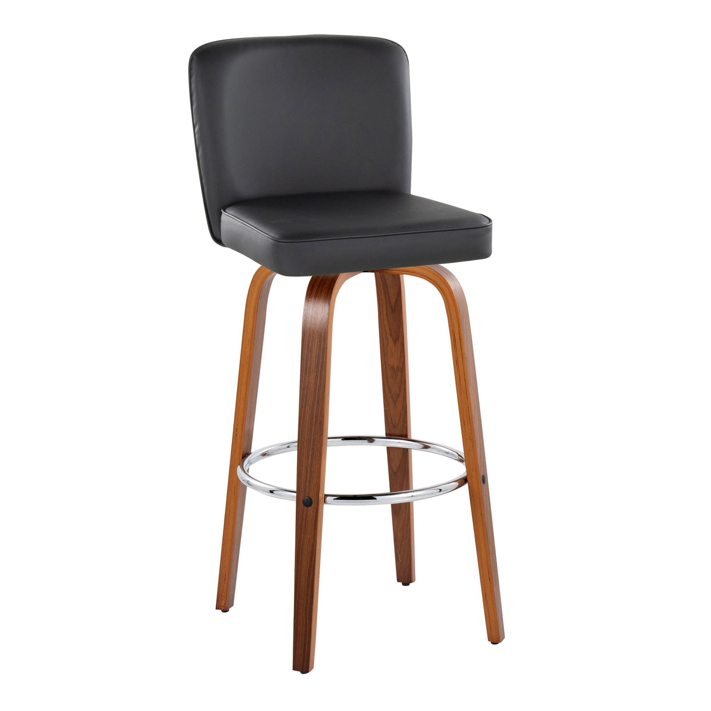Henry - Contemporary Fixed Height Barstool With Swivel With Round Footrest (Set of 2) Lumi Source