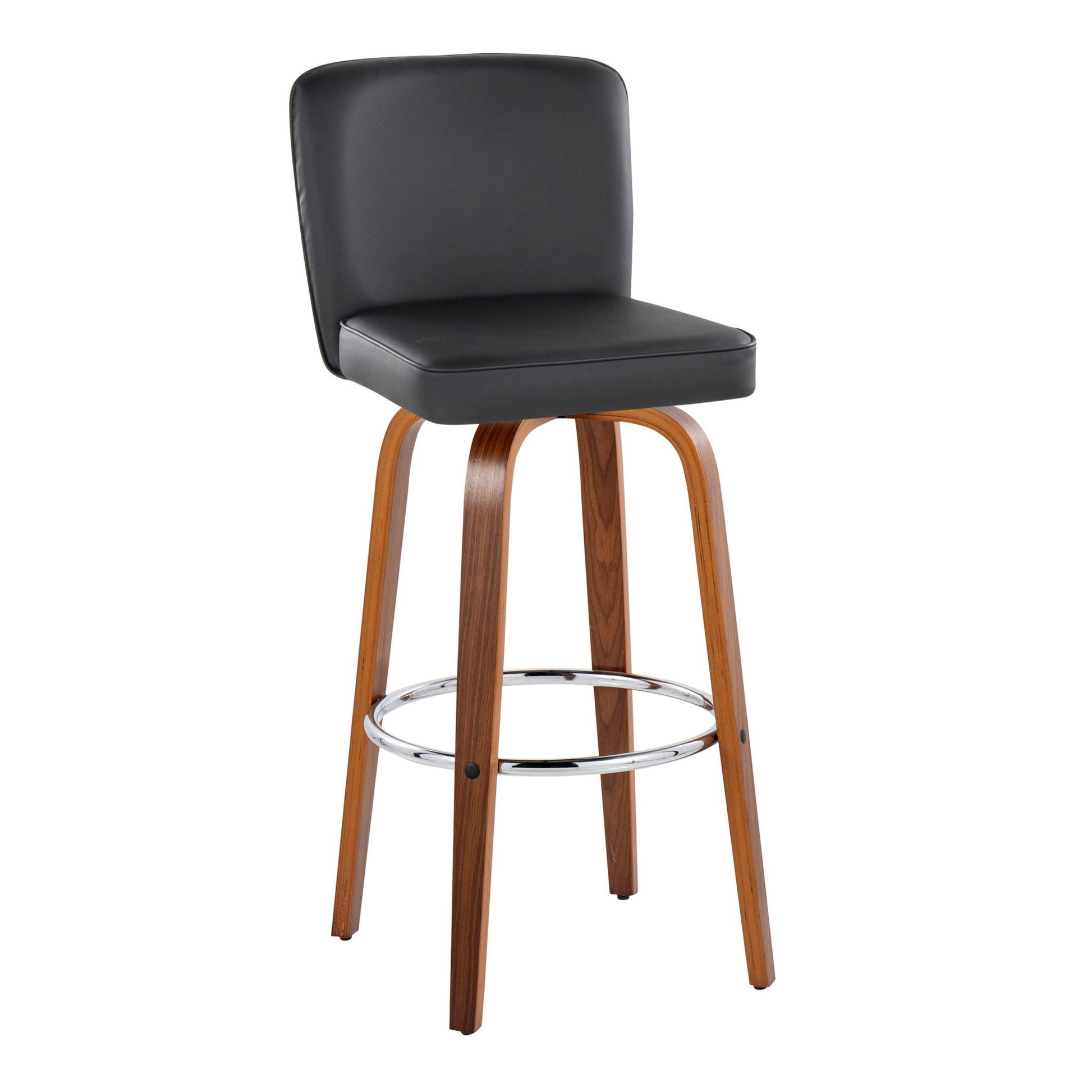 Henry - Contemporary Fixed Height Barstool With Swivel With Round Footrest (Set of 2) Lumi Source