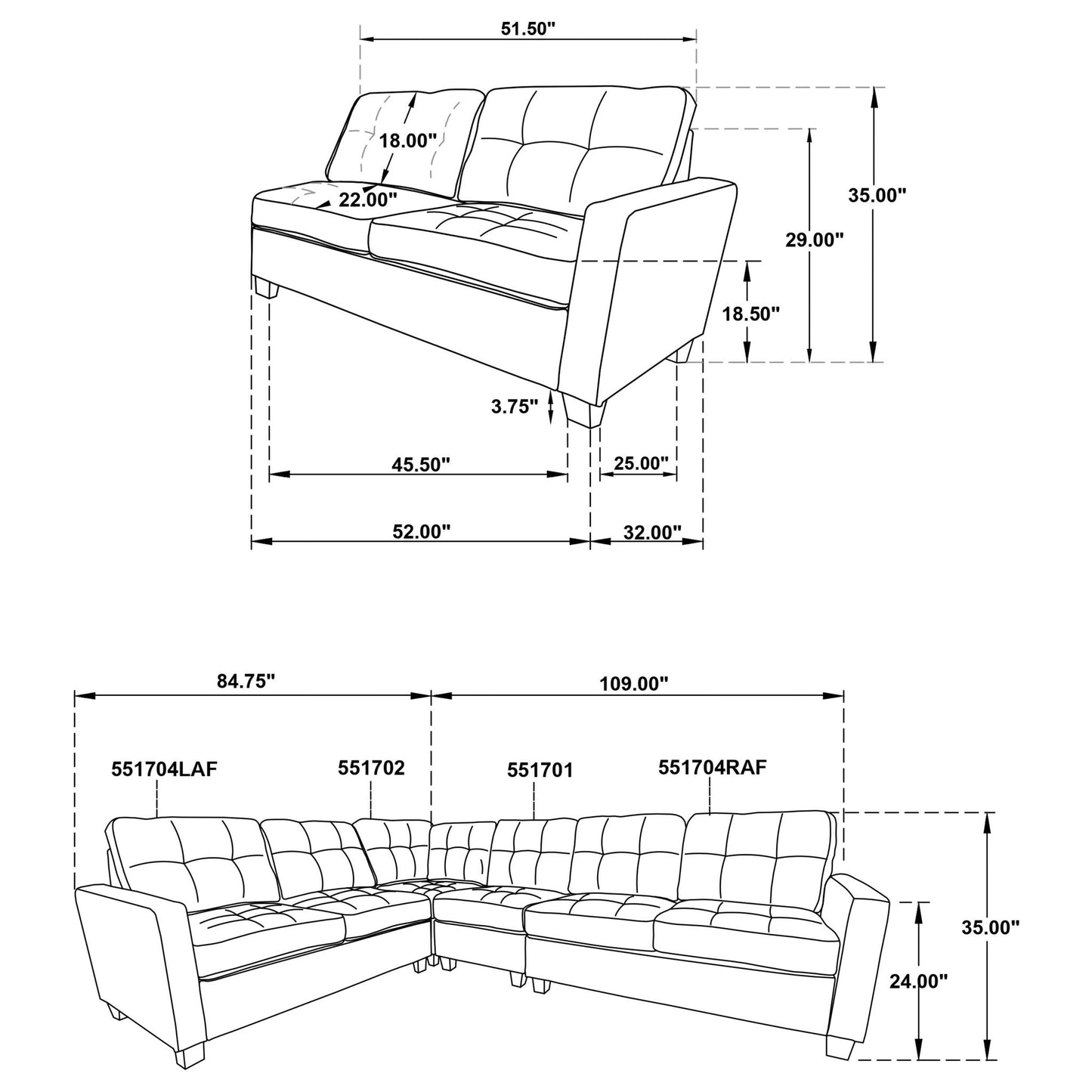 Creston - Upholstered Sectional Sofa Furniture Max