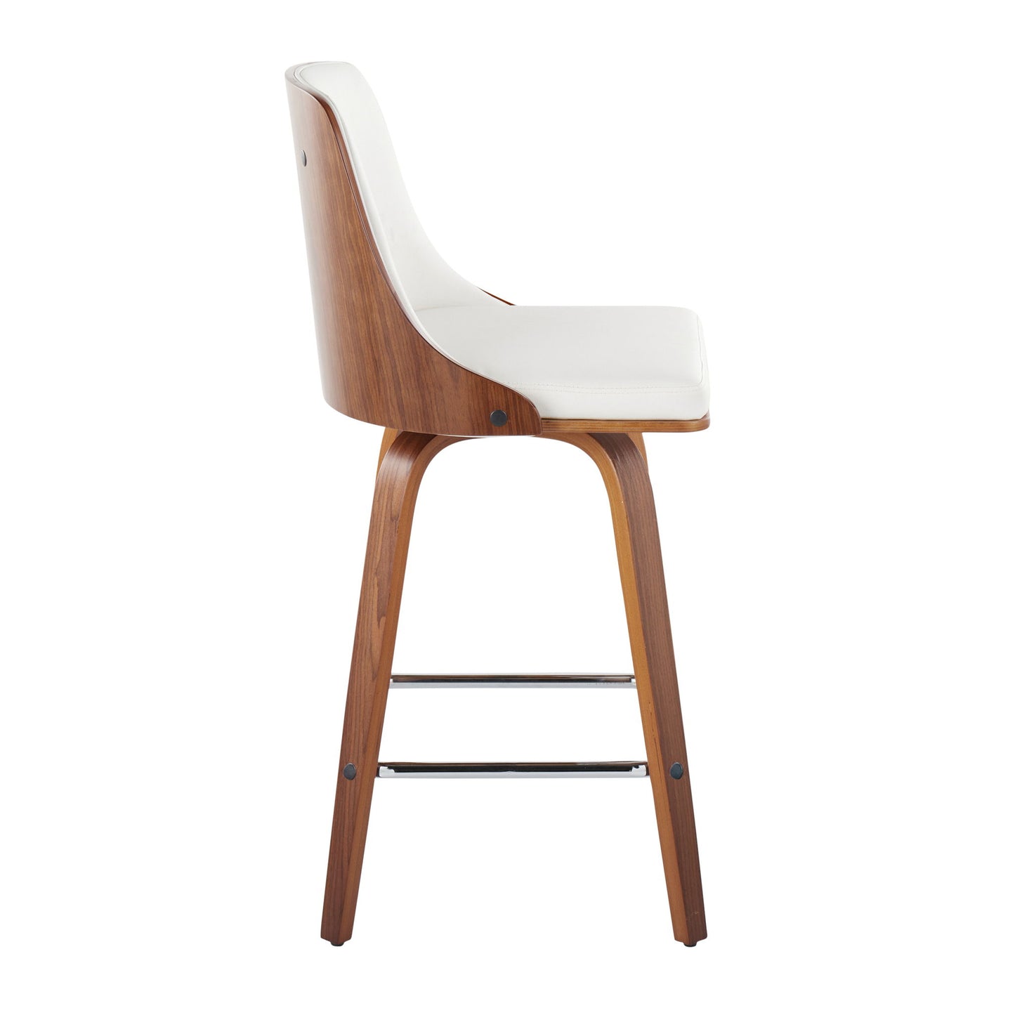 Gianna - Mid Century Modern Fixed Height Counter Stool With Swivel With Square Footrest (Set of 2) Lumi Source