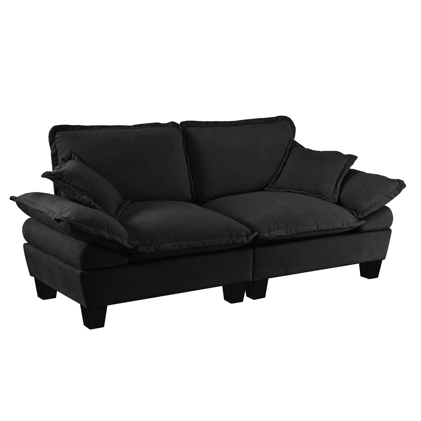 2 Seater Modular Loveseat With Curved Armrests Home Essentials
