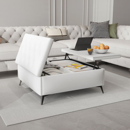 Modern Square Storage Ottoman Coffee Table With Lift-Top Design Home Essentials