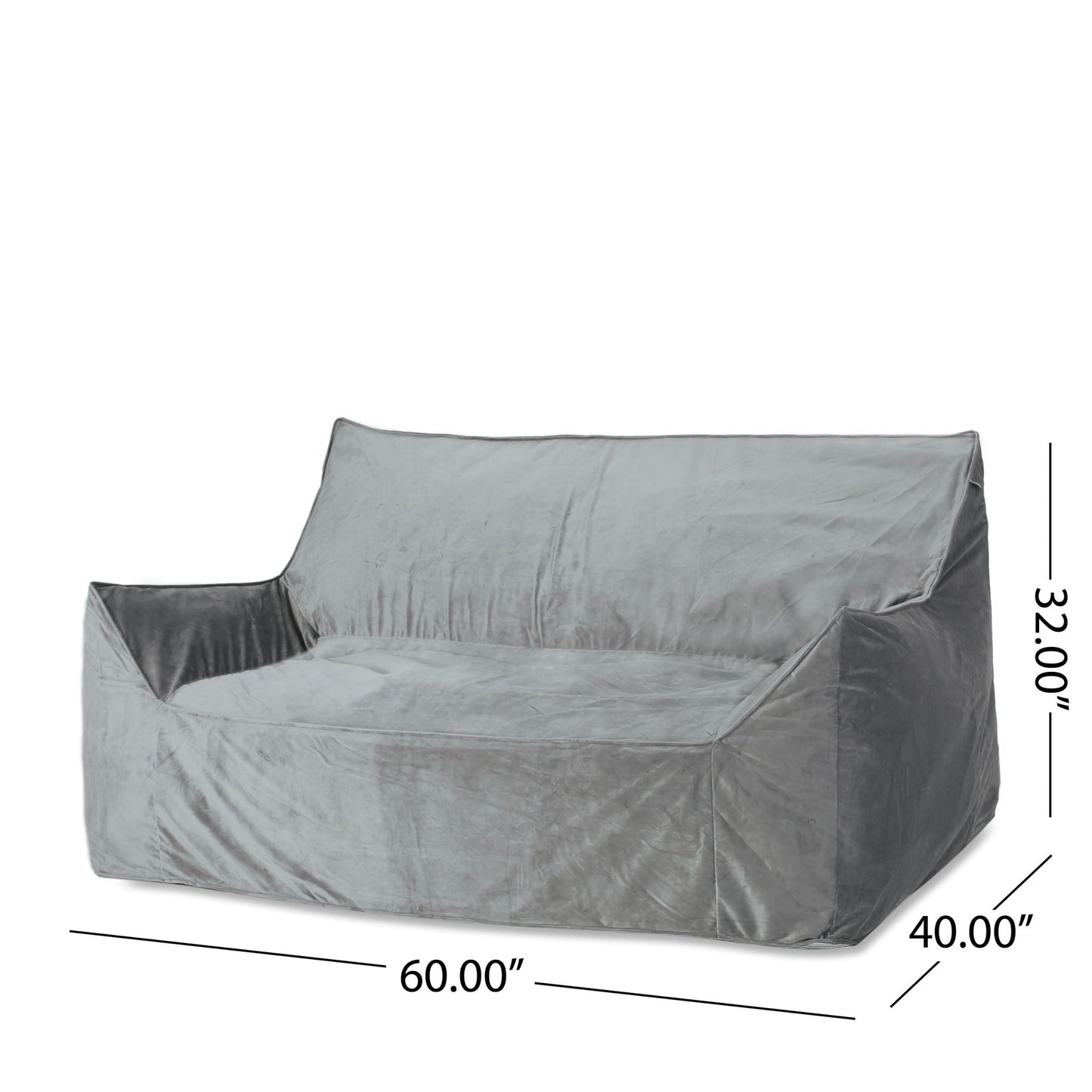 Fila - Velveteen Oversized Seater Bean Bag Chair With Armrests Home Essentials