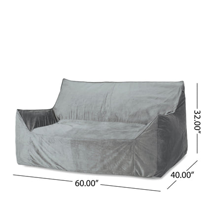 Fila - Velveteen Oversized Seater Bean Bag Chair With Armrests Home Essentials