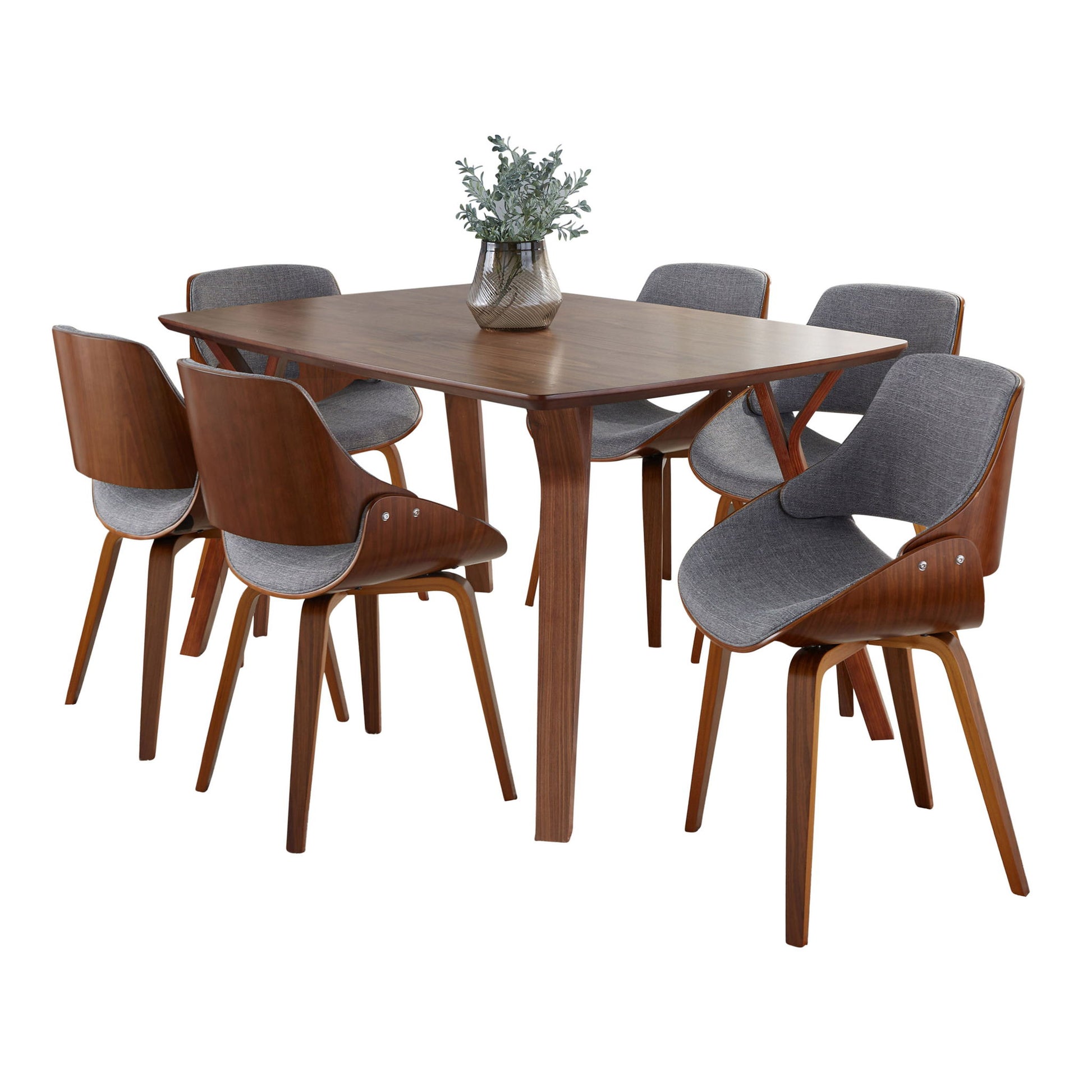 Folia Fabrizzi - 7 Piece Mid Century Modern Dining Set Lumi Source