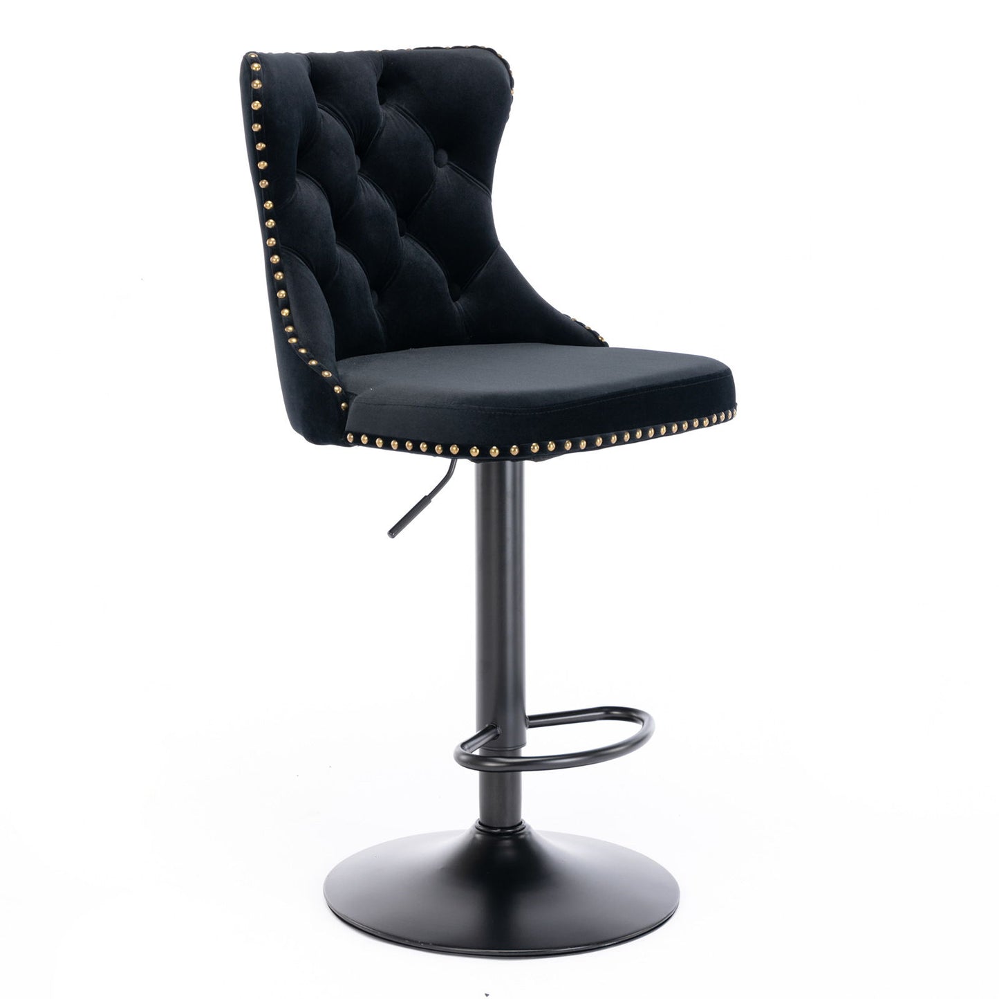Swivel Velvet Barstools Adjusatble Seat Height, Modern Upholstered Bar Stools With Backs Comfortable Tufted For Home Pub And Kitchen Island (Set of 2) Home Essentials