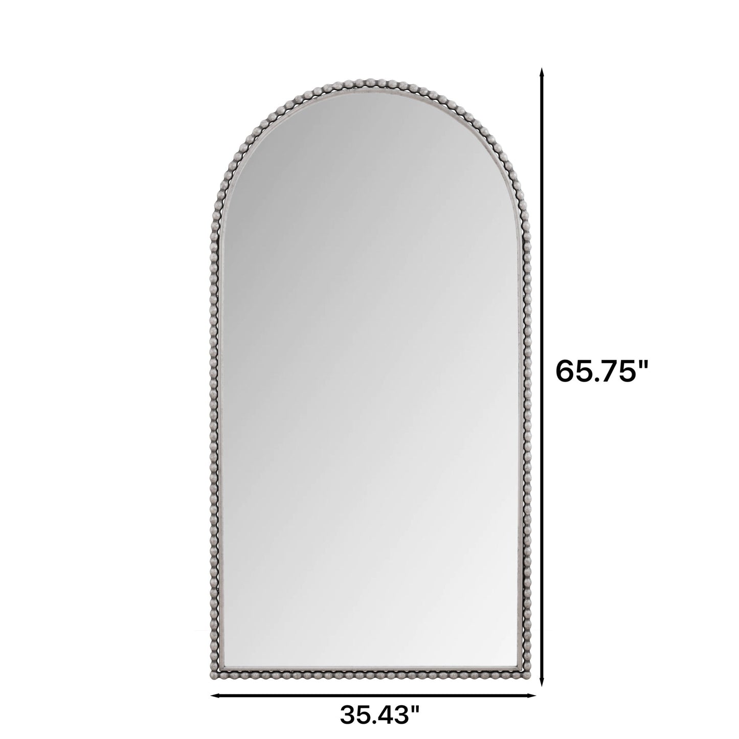 Arch Retro Full Length Mirror With Supporting Feet - Silver Home Essentials