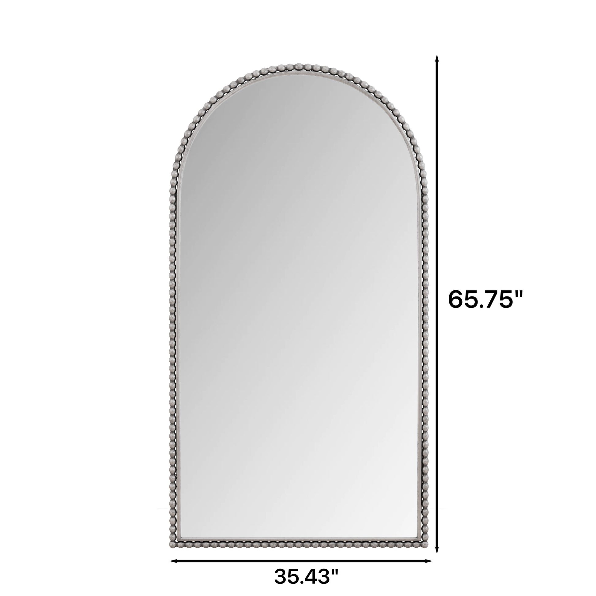 Arch Retro Full Length Mirror With Supporting Feet - Silver Home Essentials