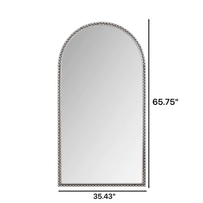 Arch Retro Full Length Mirror With Supporting Feet - Silver Home Essentials