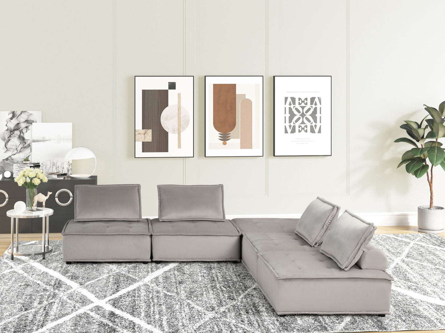 Anna - Stylish Sectional Sofa Ottoman Lilola Home