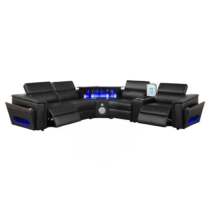Nova - Sectional With Bluetooth Speaker, LED And Lifting Wine Cabinet Matrix Furniture Group