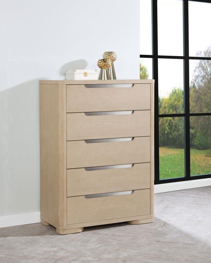 Ladera - 5-Drawer Bedroom Chest Of Drawers - Light Elm Coaster Fine Furniture