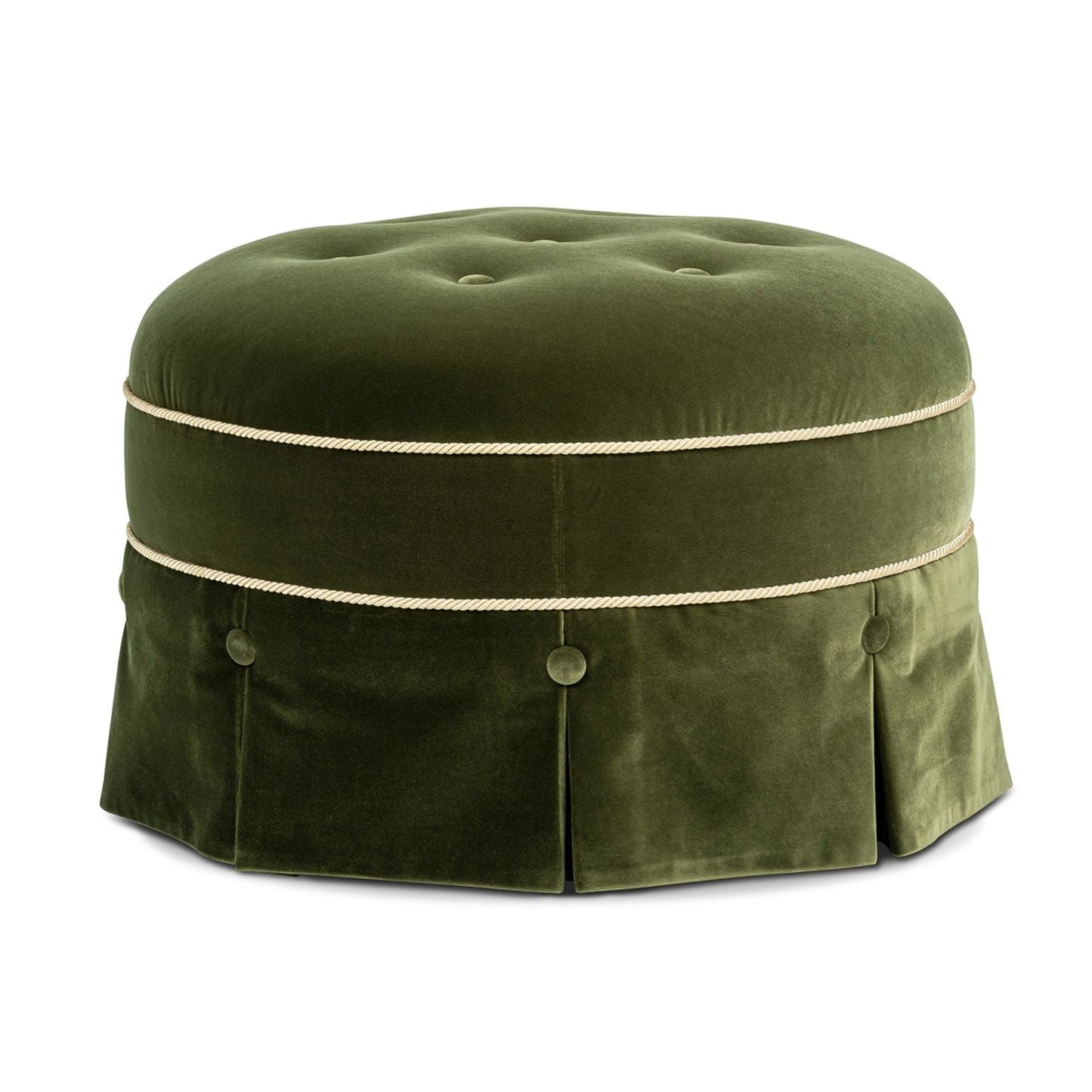 Maribel - Round Accent Ottoman - Olive Green Jennifer Taylor Home