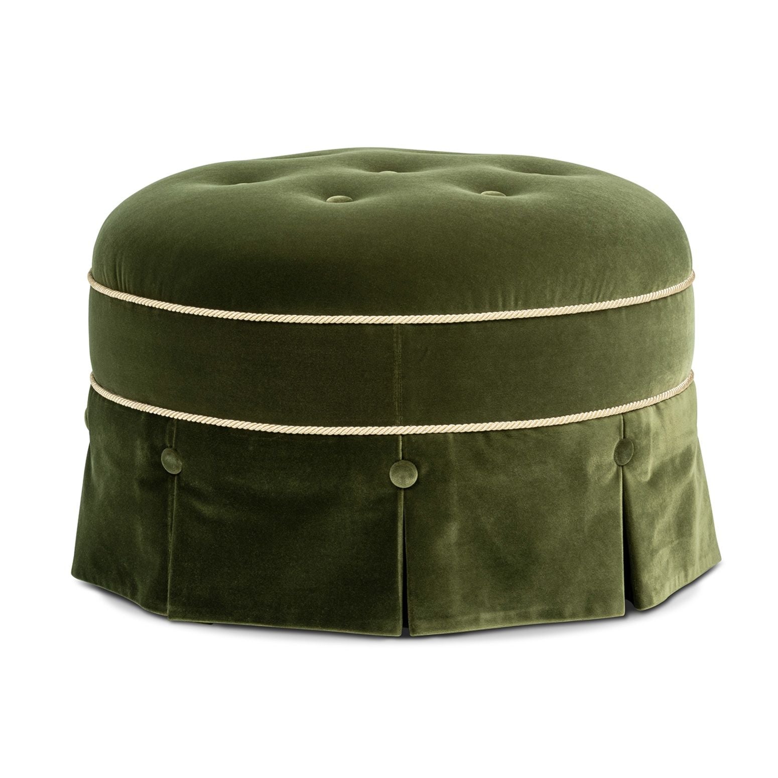 Maribel - Round Accent Ottoman - Olive Green Jennifer Taylor Home