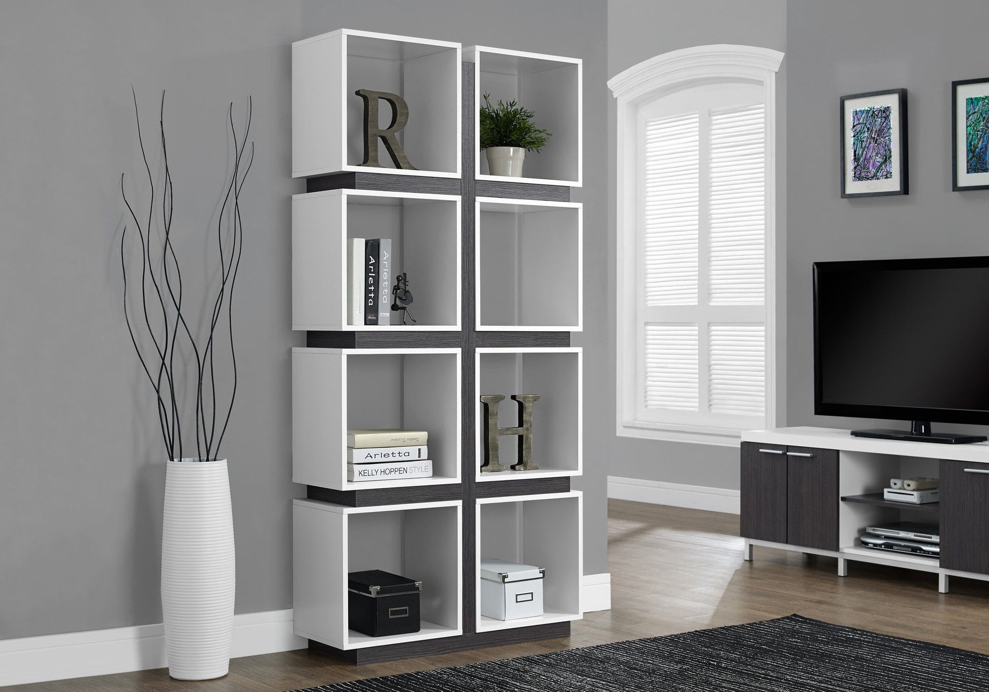 Bookshelf, Bookcase, Etagere, 5 Tier, For Office, Contemporary & Modern - White 8th Street