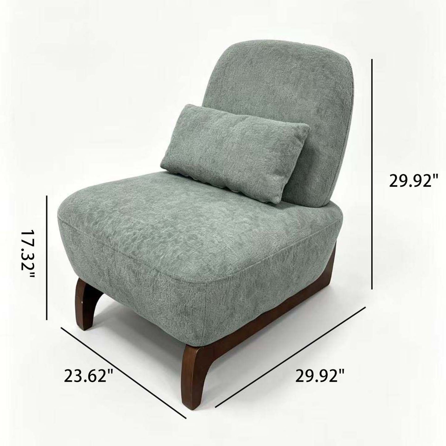 Curved Base Lazy Lounge Accent Chair - Blue / Brown Home Essentials