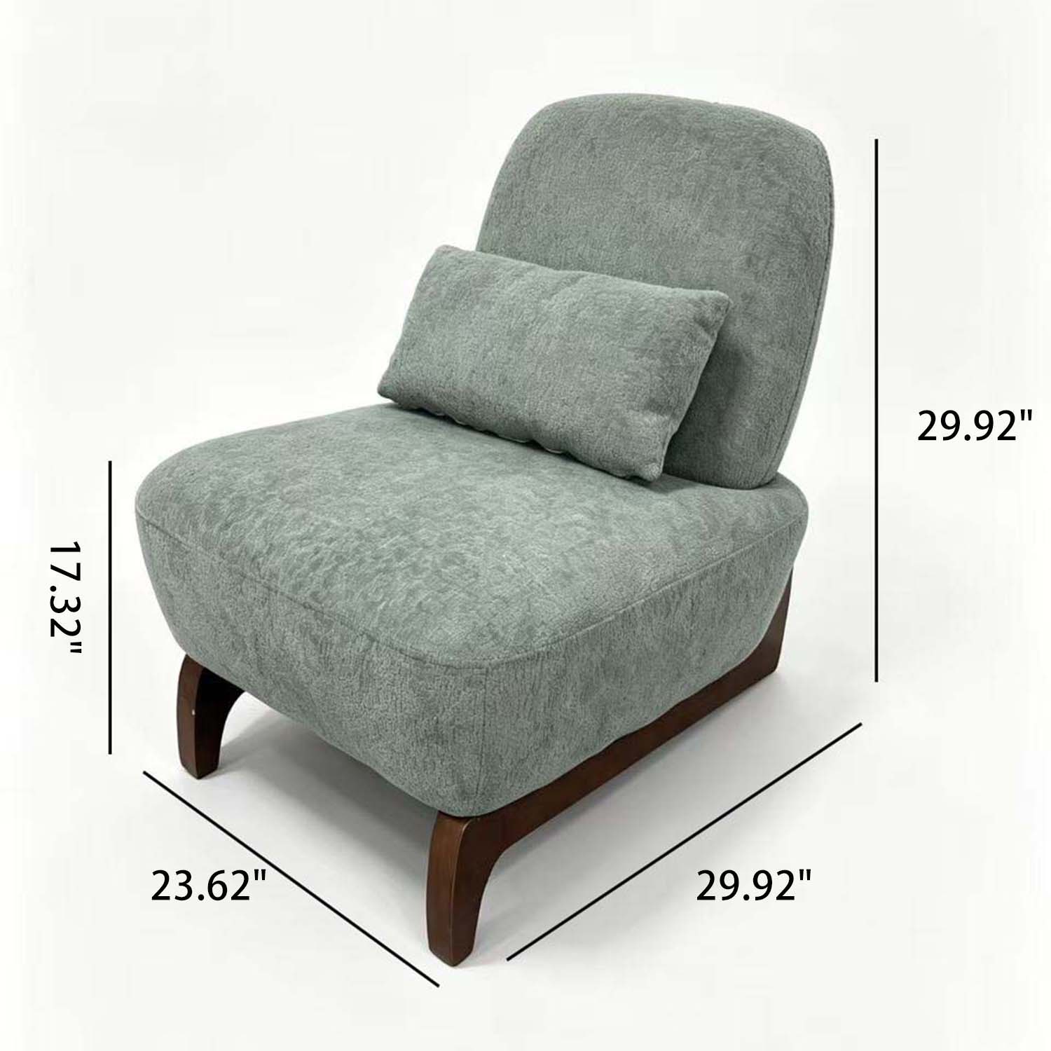 Curved Base Lazy Lounge Accent Chair - Blue / Brown Home Essentials