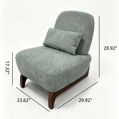 Curved Base Lazy Lounge Accent Chair - Blue / Brown Home Essentials
