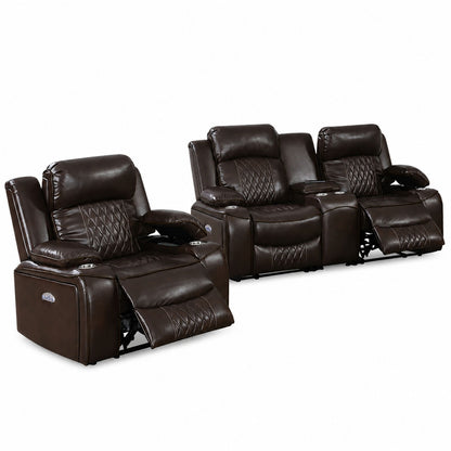 Power Motion Living Room Set With USB Port, Adjustable Headrest, Cup Holder Home Essentials