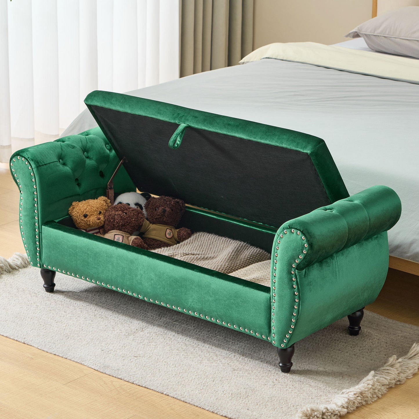 Luxurious Multifunctional Storage Ottoman Bench With Pillow Noble House