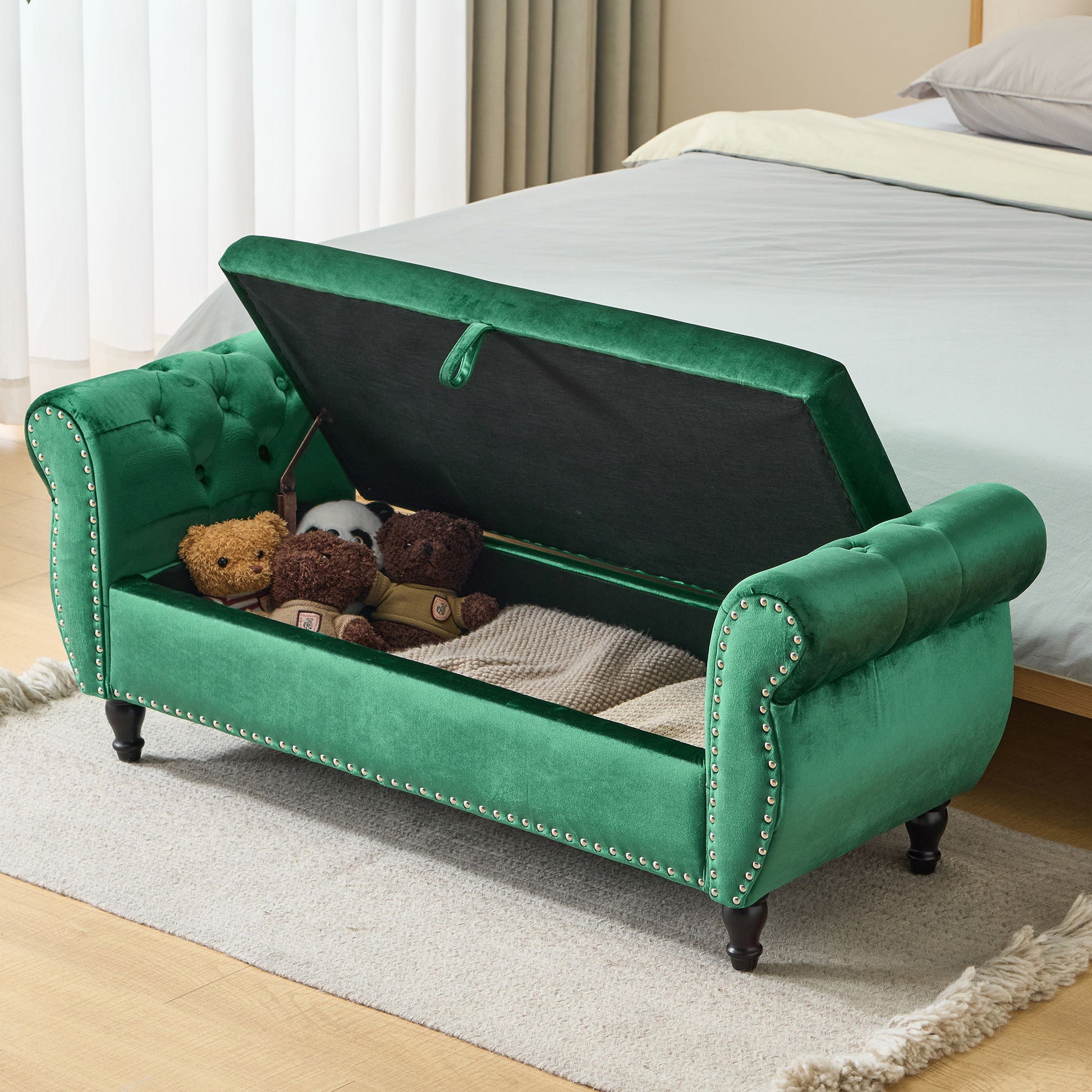 Luxurious Multifunctional Storage Ottoman Bench With Pillow Noble House