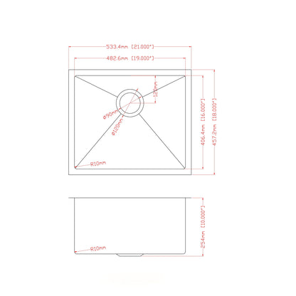 Undermount Steel Kitchen Sink, Deep Single Bowl Basin Daily Nest