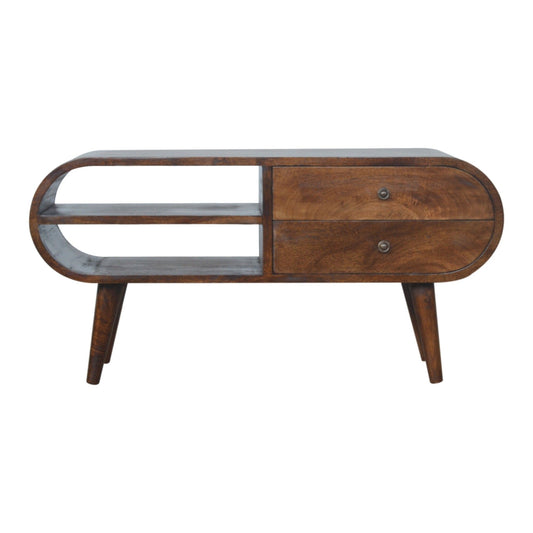 Circular Media Unit - Chestnut Artisan Furniture