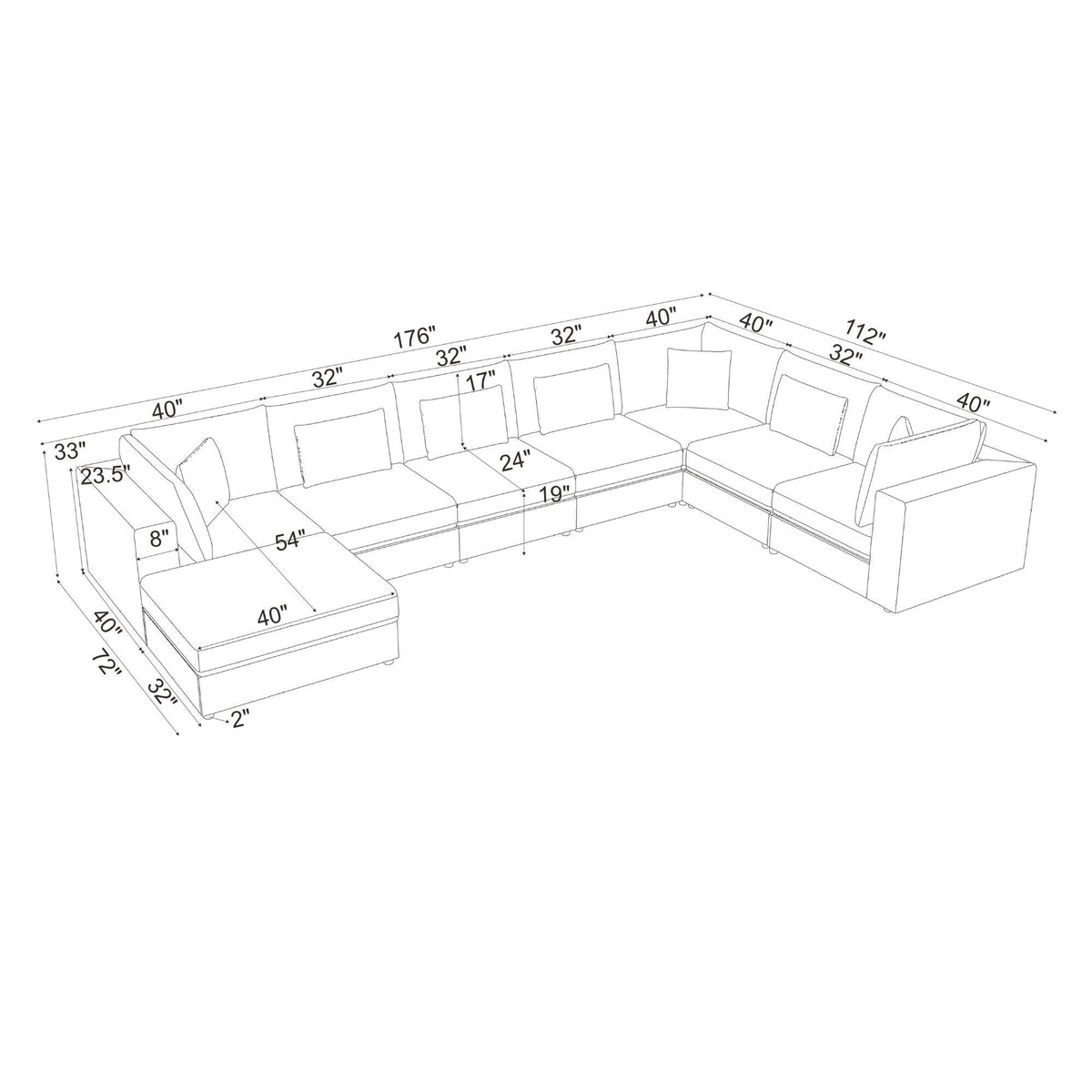 Upholstered Modular Sectional & Custom Configuration Home Essentials