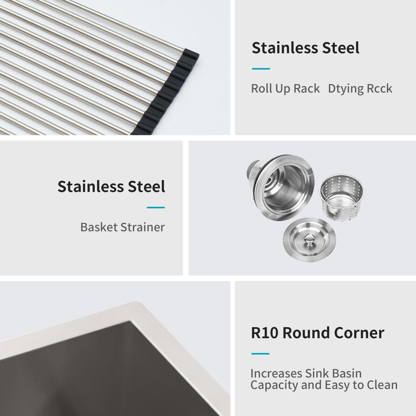 Modern Double Bowl Undermount Kitchen Sink 50 / 50 Design Stainless Steel Daily Nest
