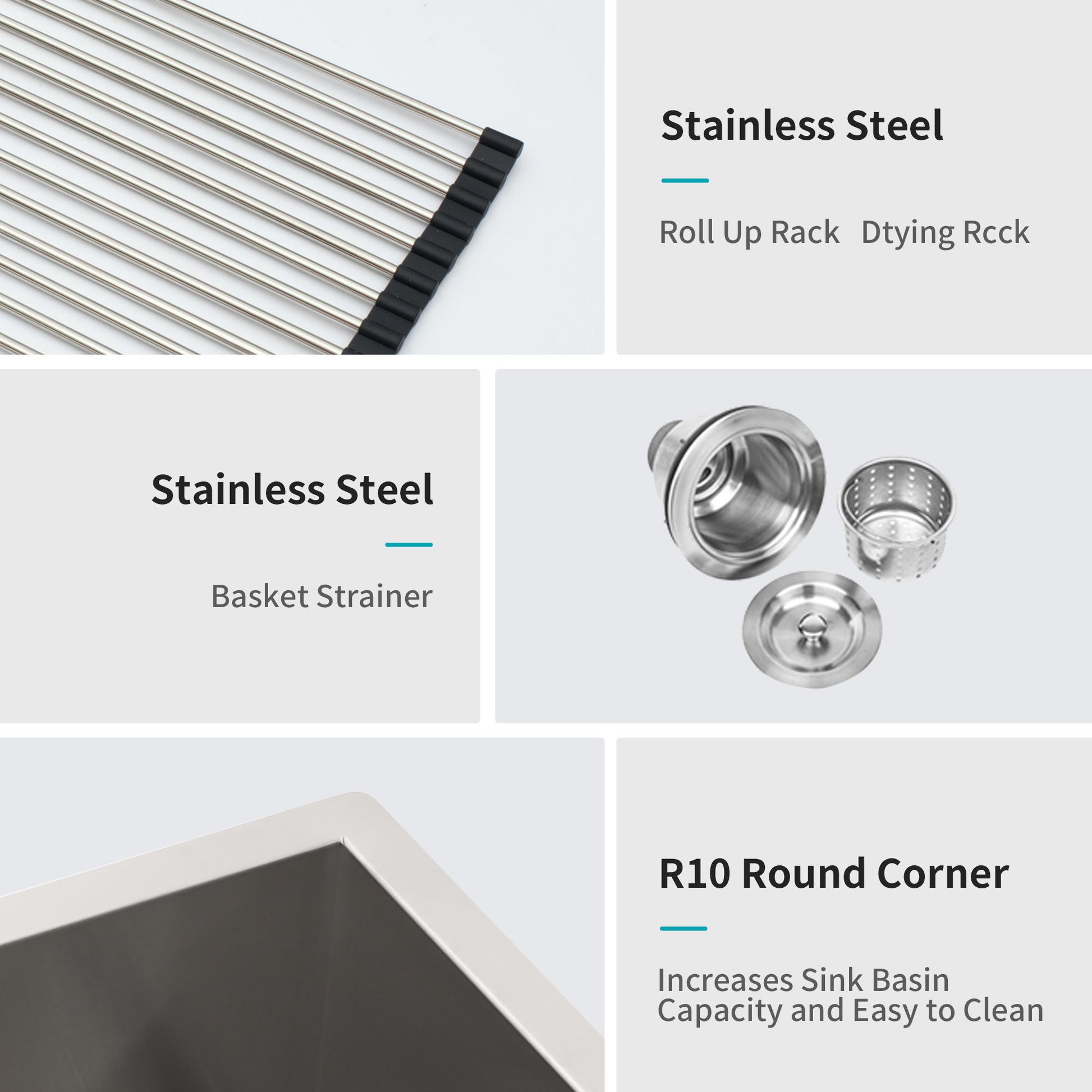 Modern Double Bowl Undermount Kitchen Sink 50 / 50 Design Stainless Steel Daily Nest