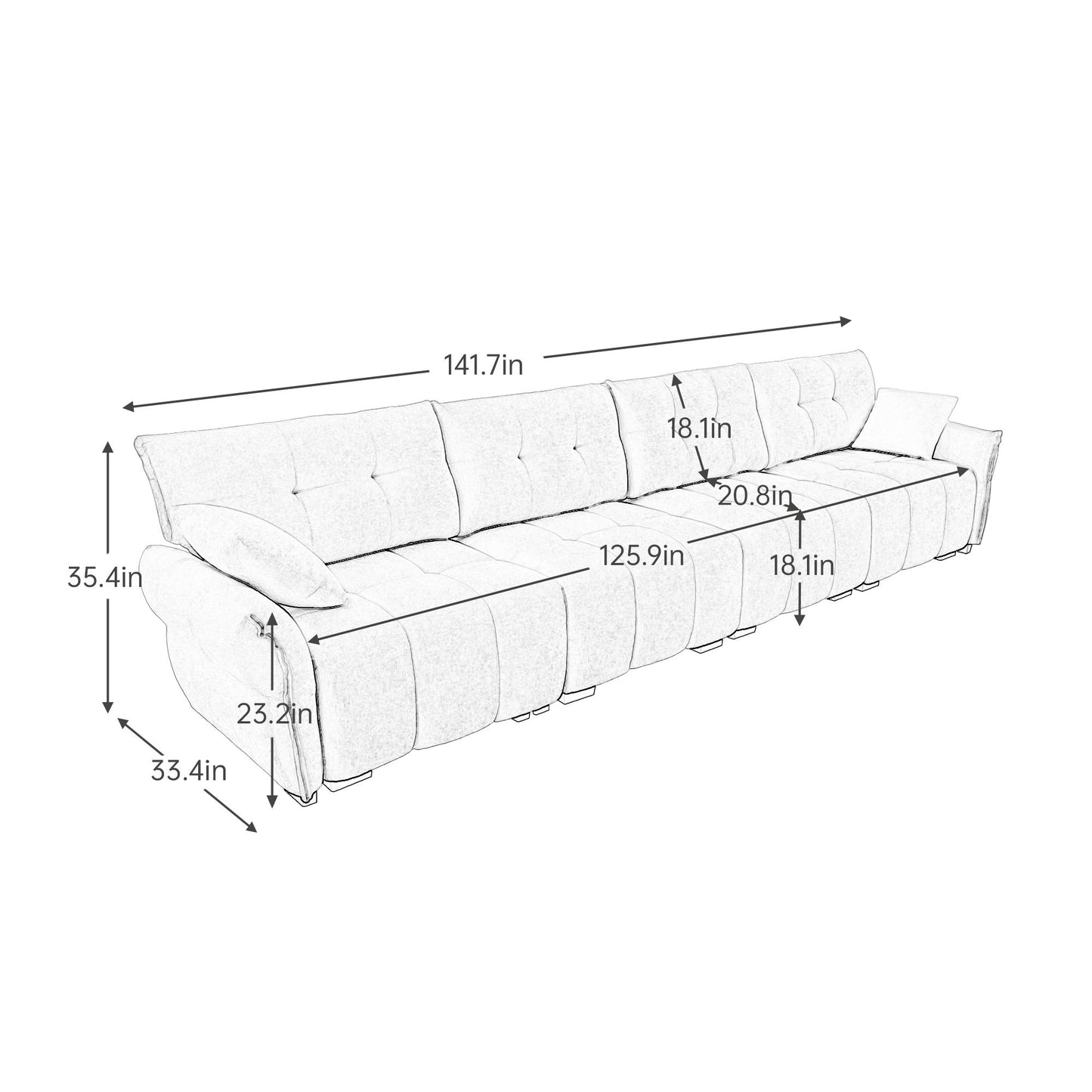 Modern Sofa & Pillows, Textured Cover, High Rebound Cushions Home Essentials