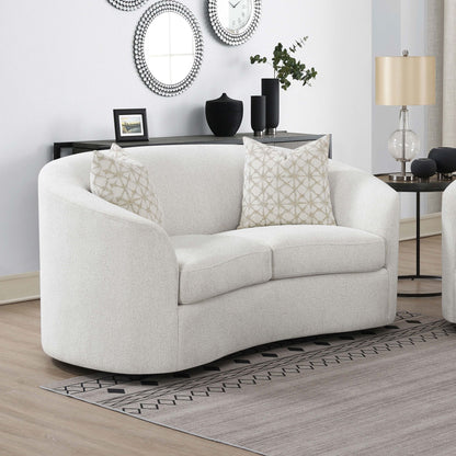 Rory - Sloped Arms Loveseat With Pillows - White Furniture Max