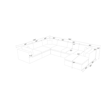 Custom Configuration Modular Sectional & Toss Pillows Home Essentials