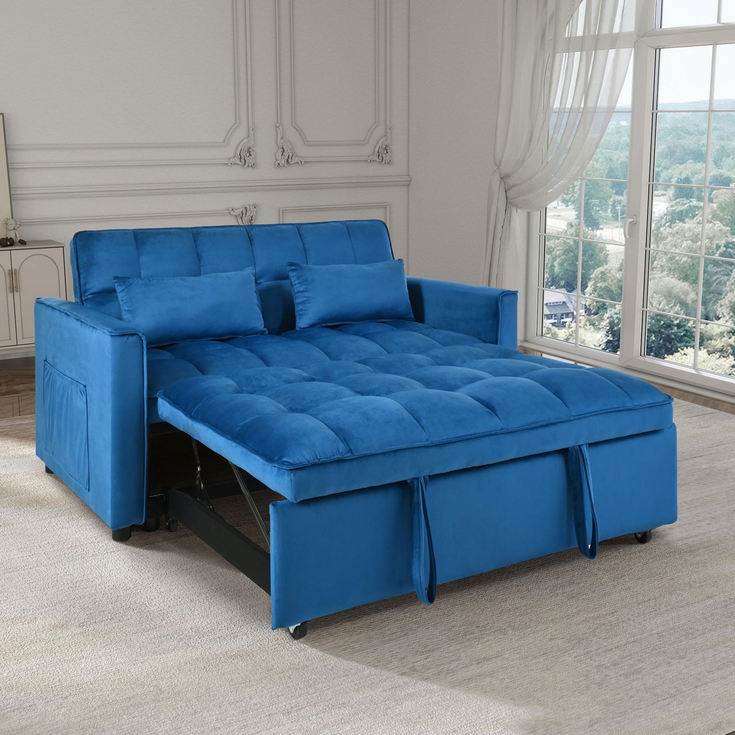 3 In 1 Pull Out Couch Convertible Sofa Bed With Reclining Backrest Home Essentials