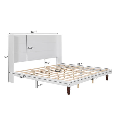 King Size, Stylish High Headboard Bed, High Quality - White Home Essentials