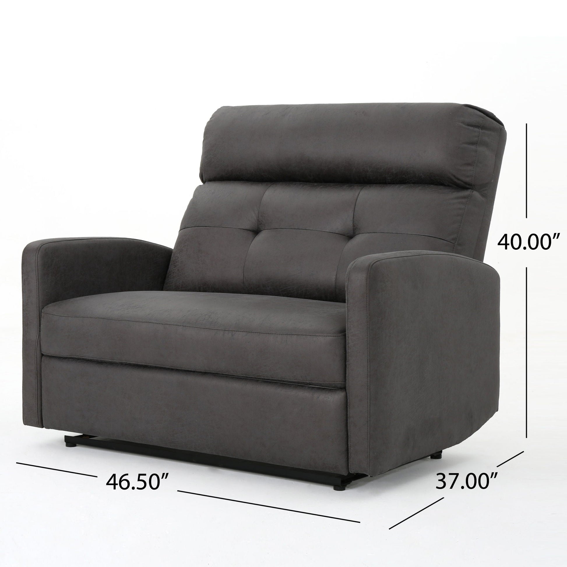 Alma - Contemporary Upholstered Loveseat Recliner - Slate Noble House