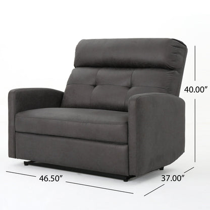 Alma - Contemporary Upholstered Loveseat Recliner - Slate Noble House