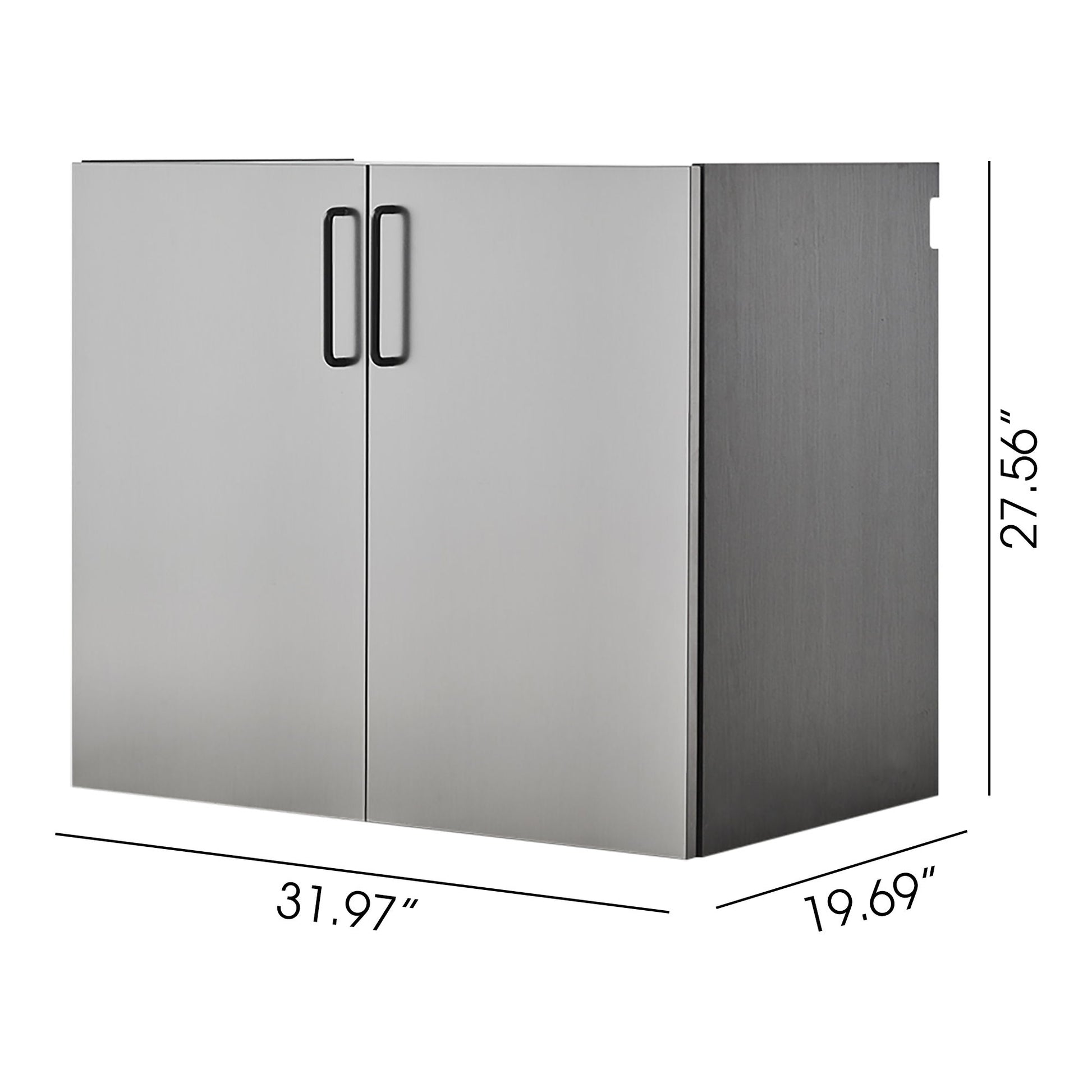 Astro Series - Metal Wall Mounted Base Door Storage Cabinet - Metallic Gray Daily Nest