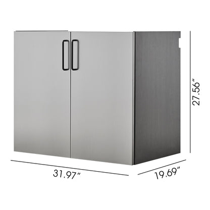Astro Series - Metal Wall Mounted Base Door Storage Cabinet - Metallic Gray Daily Nest
