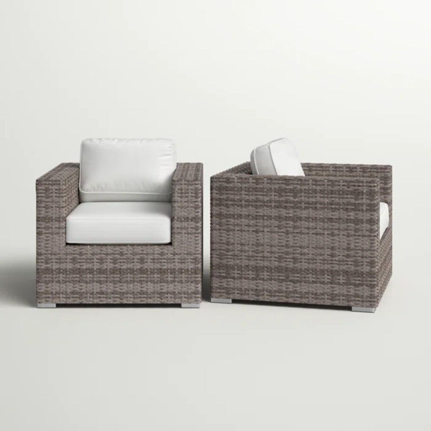 Grade - Club Patio Chair With Sunbrella Cushions Stylish And Durable Outdoor Seating For Ultimate Comfort (Set of 2) - Gray Mix / White LSI Patio Furniture