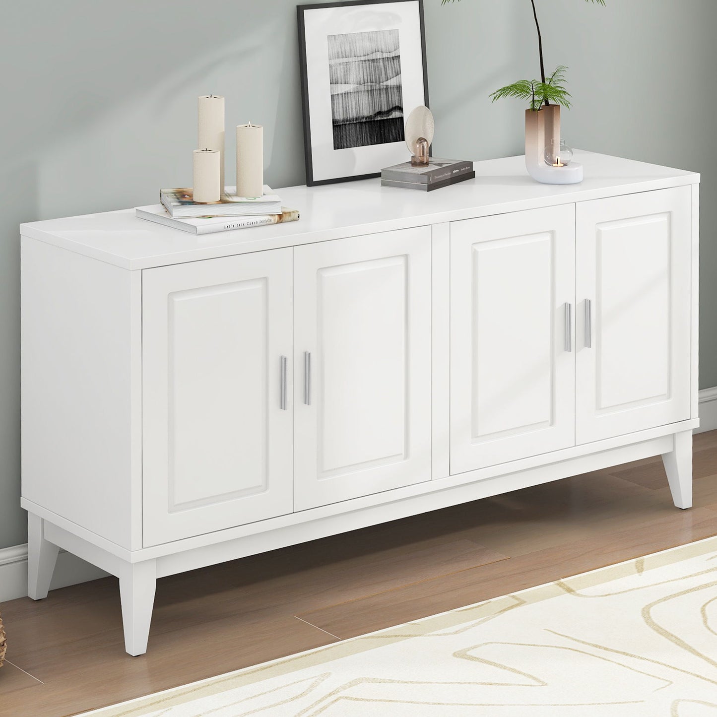 4 Door Sideboard Storage Cabinet With Door Shelf Noble House