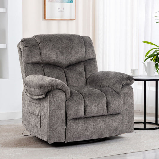 Swivel And Rocking Recliner Chair With Massage And Heating Home Essentials