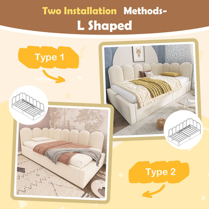 Upholstered Daybed With Metal Slatted Base Artistry At Home