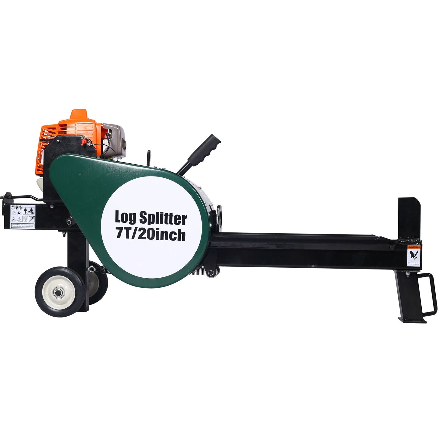 Portable Double Flywheel Electric Log Splitter 7 Ton Gas Log Splitter With Auto Return Steel - Gray Daily Nest