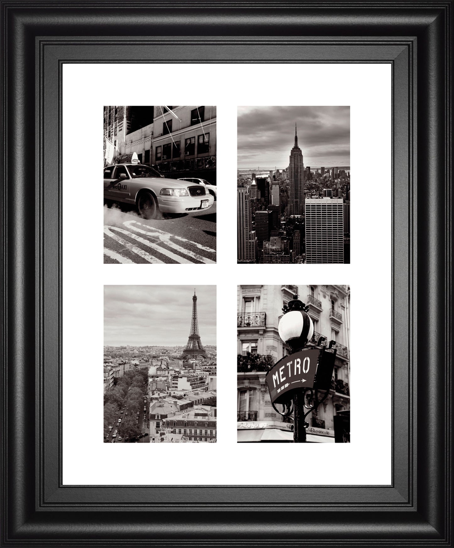 City Composite By Joseph Eta - Framed Print Wall Art - Black