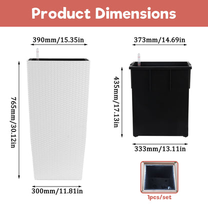 Large Self Watering Flower Pot With Drainage Holes & Inner Tray Daily Nest