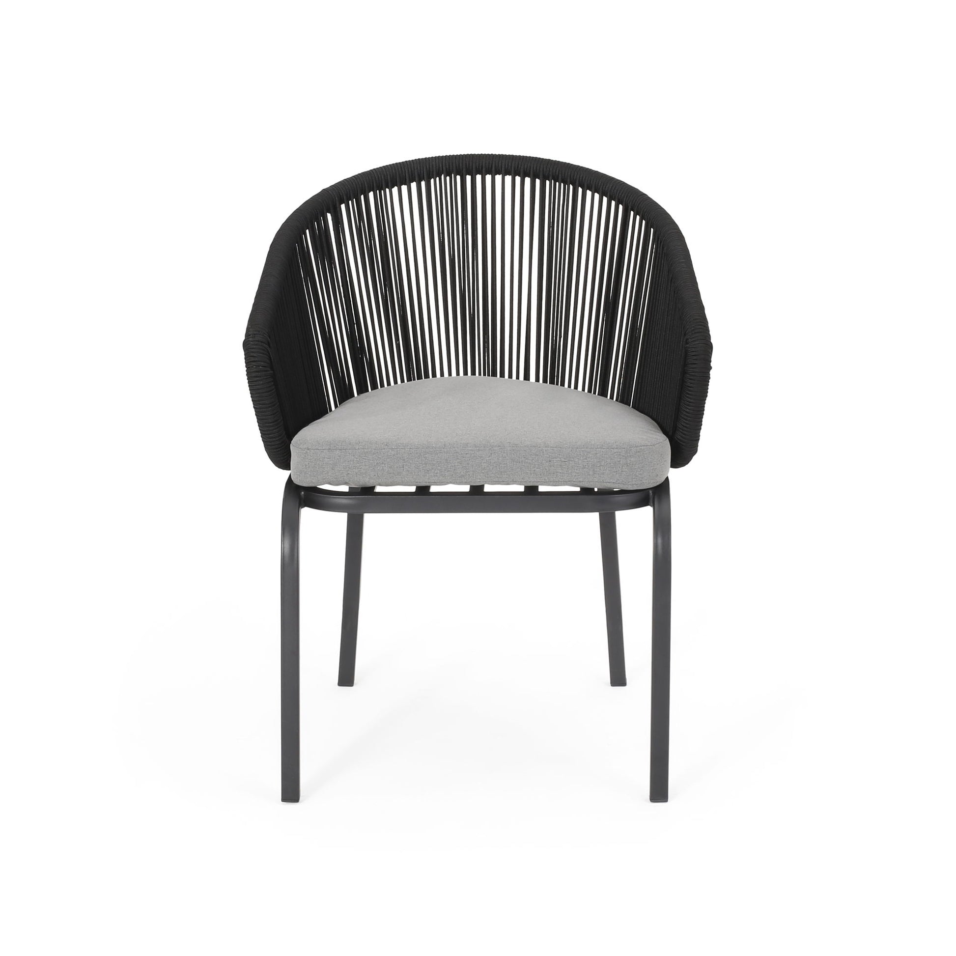 Outdoor Wicker Chair With Powder Coated Iron Legs Noble House