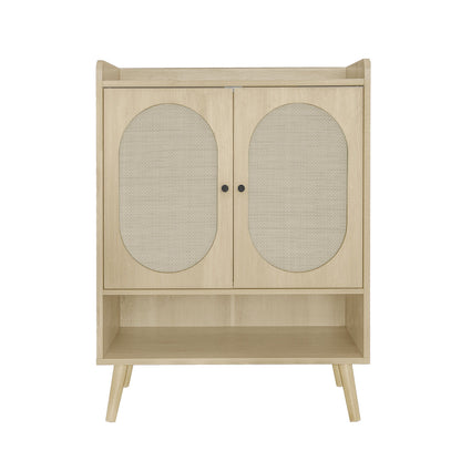 2 Door Shoe Rack, Freestanding, Modern Shoe Storage Cabinet, For Entryway - Natural Daily Nest