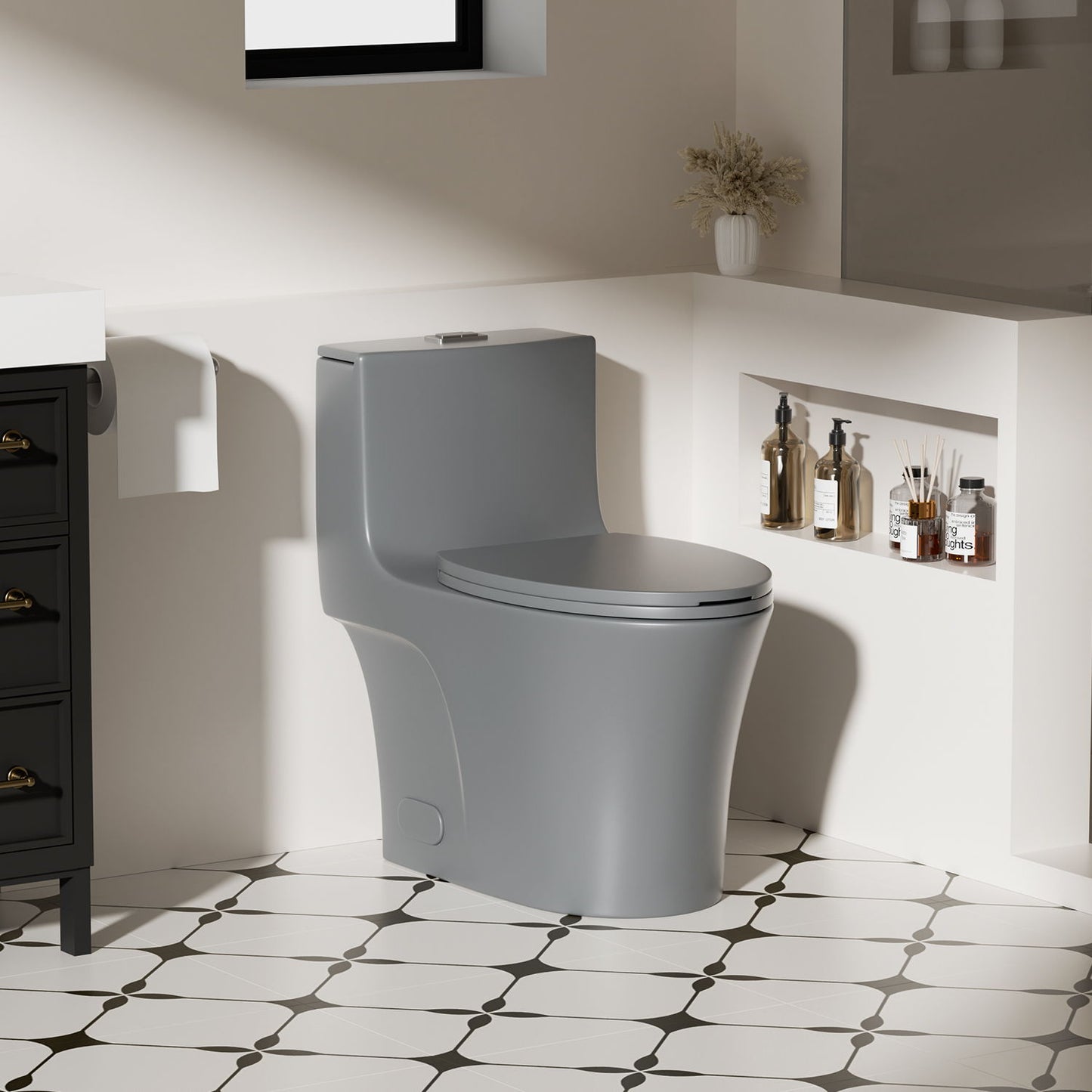 1 Piece Toilet With Dual Flush And Soft Closing Seat Daily Nest