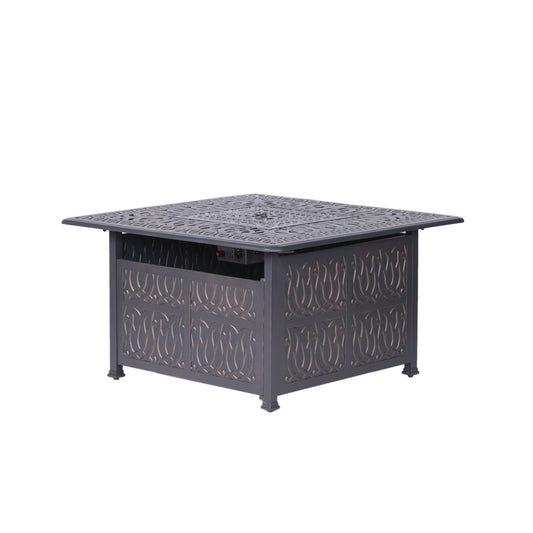 Powder Coated Aluminum Propane Gas Fire Pit Table - Gunmetal Home Essentials